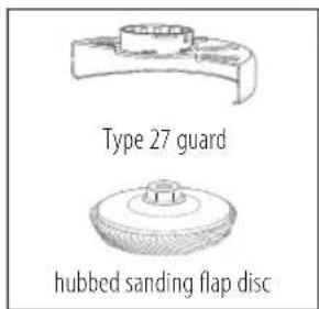Type 27 guard hubbed sanding flap disc