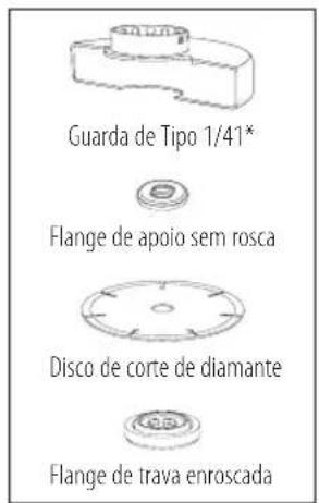 Guarda de Tipo 1/41* Flange de apoio sem rosca Disco de corte de diamante Flange de trava enroscada