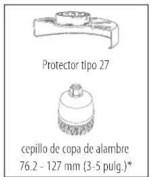 Protector tipo 27 cepillo de copa de alambre 76.2 - 127 mm (3-5 pulg.)*