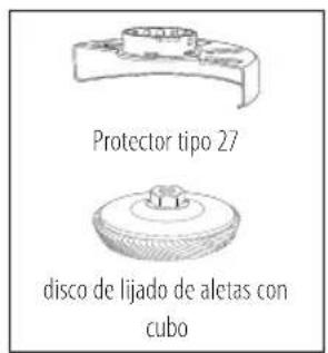 Protector tipo 27 disco de lijado de aletas con cubo