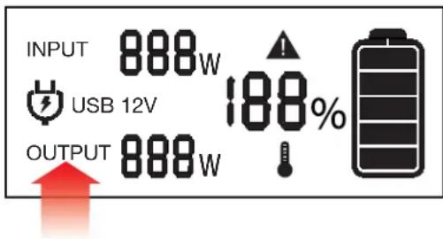 INPUT 888W USB 12V 188% OUTPUT 888W