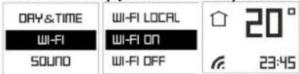 DAY&TIME WI-FI SOUND WI-FI LOCAL WI-FI ON WI-FI OFF 20° 23:45