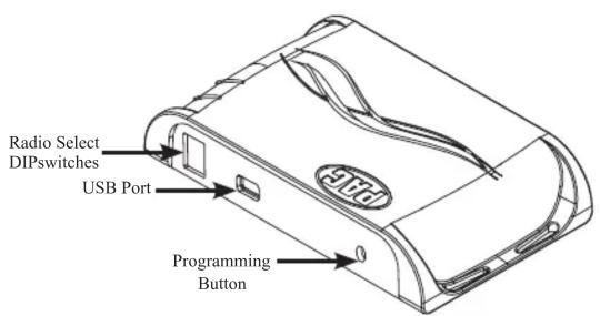 Radio Select DIPswitches USB Port 9700 Programming Button