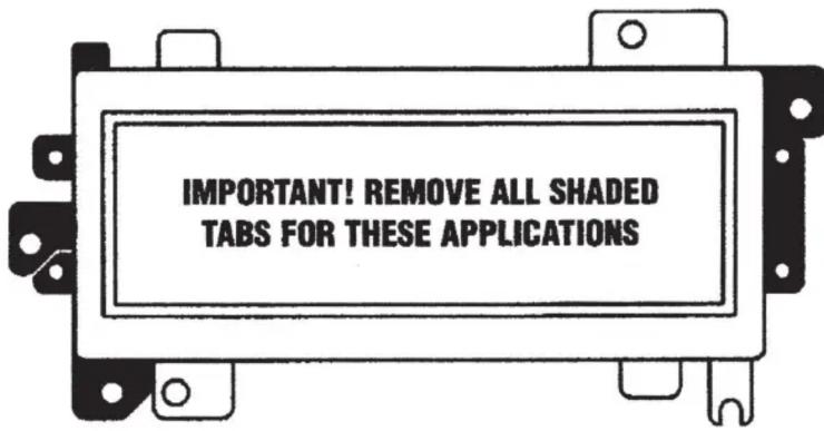 IMPORTANT! REMOVE ALL SHADED TABS FOR THESE APPLICATIONS