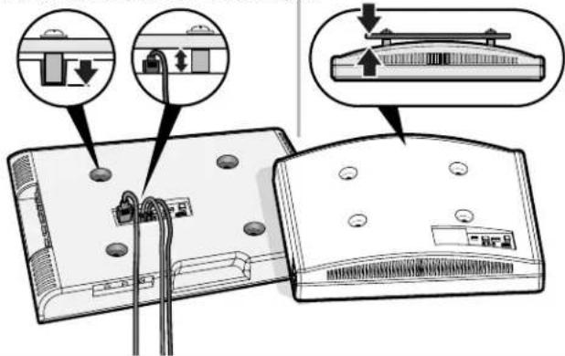 Diagram showing cable installation steps with labeled components and connection points