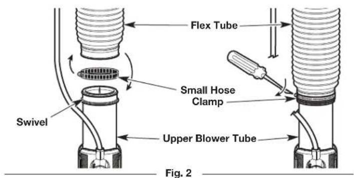 Flex Tube Small Hose Clamp Swivel Upper Blower Tube Fig. 2