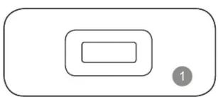 Simple diagram with two nested rectangles and a numbered circle (1) at the bottom right, no text or symbols present.