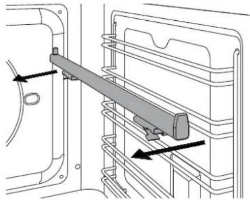 Technical diagram of a mechanical assembly with directional arrows indicating movement or force (no text or symbols present)