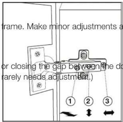 trame. Make minor adjustments a or closing the gap between the do rarely needs adjustment.) ① ② ③