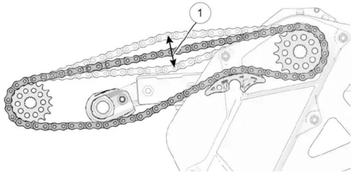Technical diagram of a mechanical gear transmission system with labeled component 1