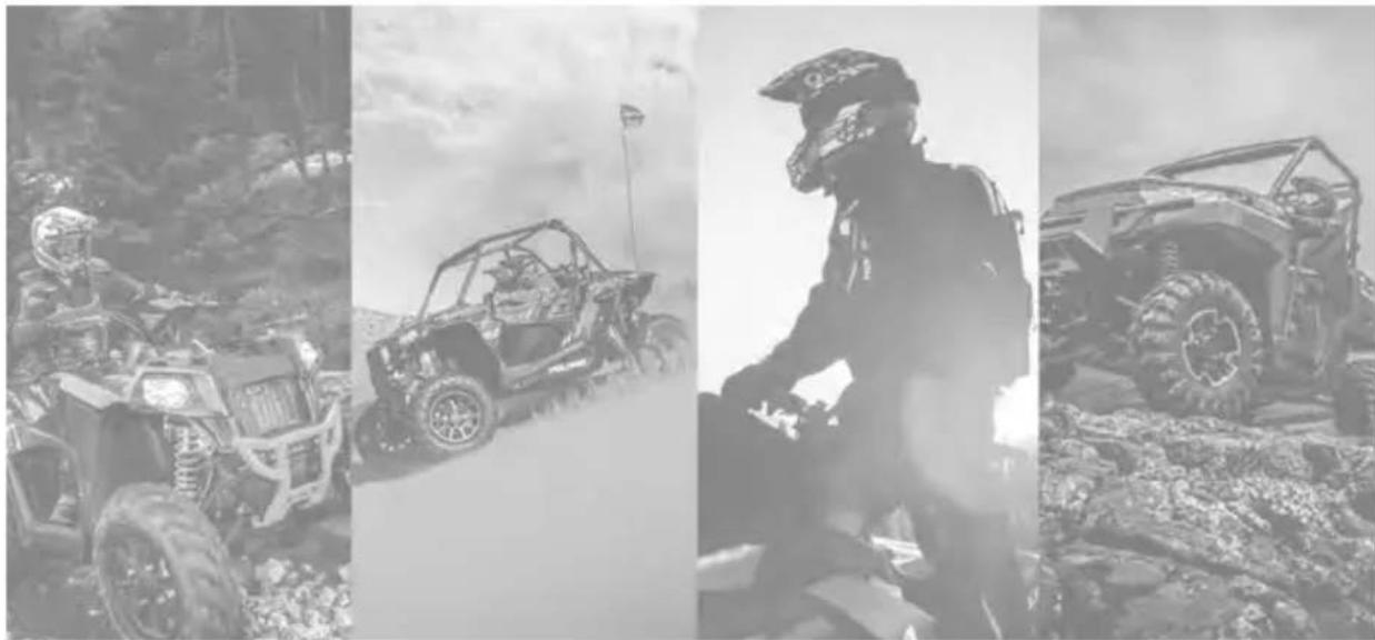 Four black-and-white photos showing outdoor vehicles and a soldier in action, with no visible text or symbols.