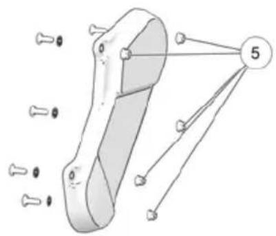Diagram of a mechanical linkage or connector with labeled parts and connecting lines (no text or symbols present)