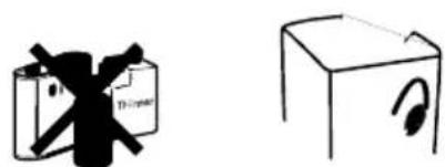 Hand-drawn diagrams showing a box with crossed-out and unbroken features, and a cube with an eye-like symbol.