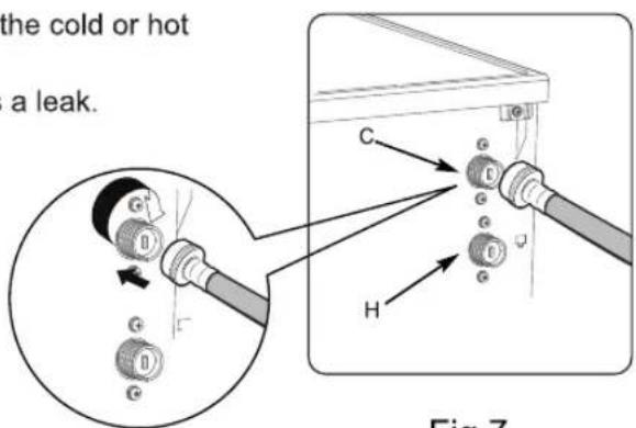 the cold or hot a leak. Fig 7