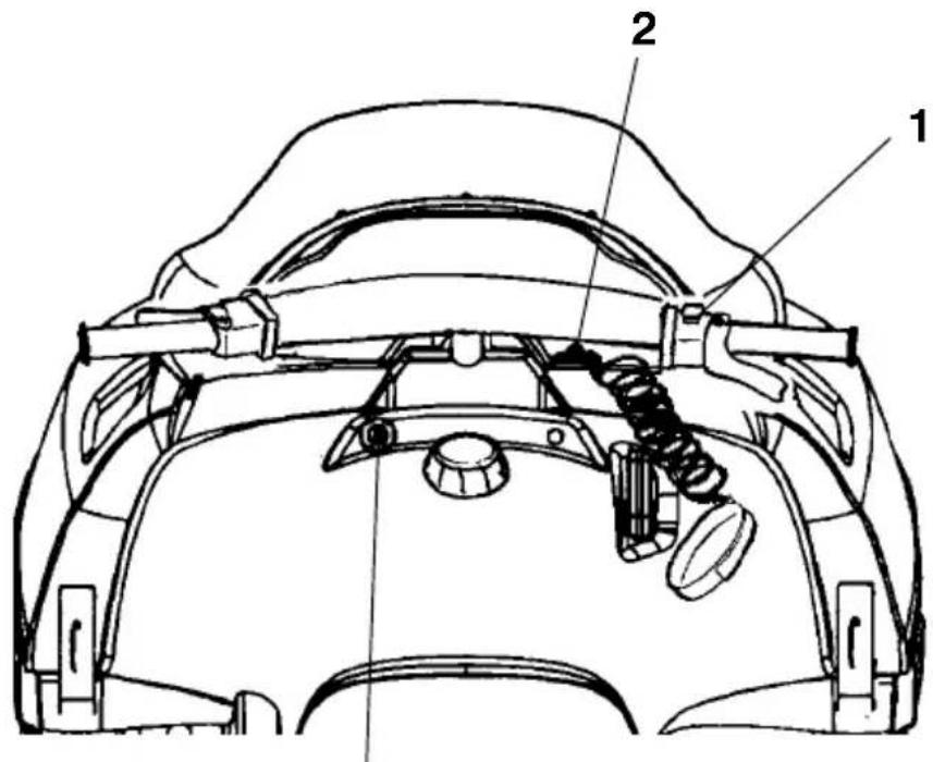 Technical diagram of a car's rear intake and side panel with labeled components