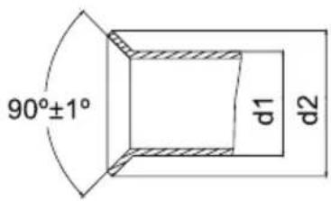 90°±1° d1 d2