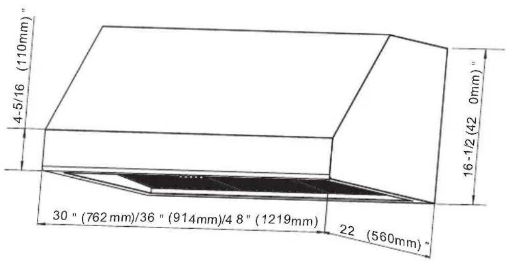 (110mm) 4-5/16 (42 0mm) 16-1/2 (762 mm)/36" (914mm)/4 8" (1219mm) 30" (560mm)