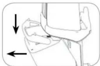 Illustration of a person holding a device with directional arrows indicating movement (no text or symbols)
