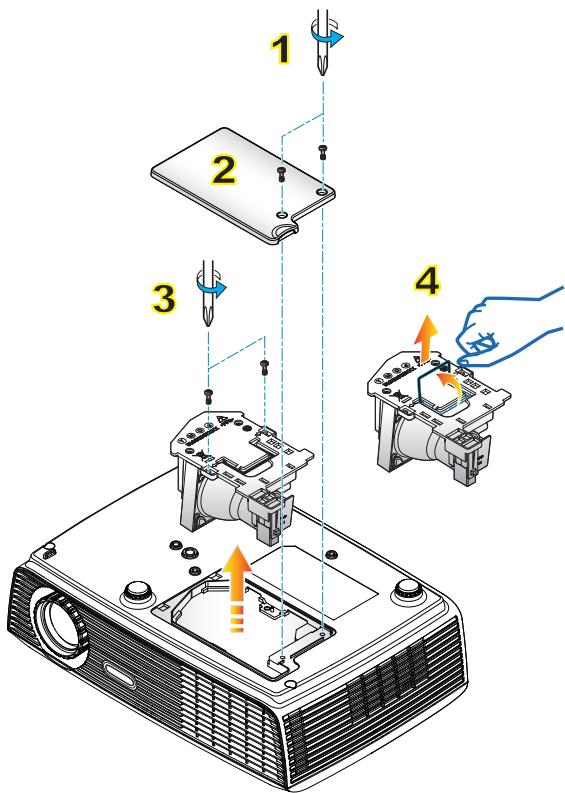 OPTOMA HD600X - Remplacement de la lampe - 8