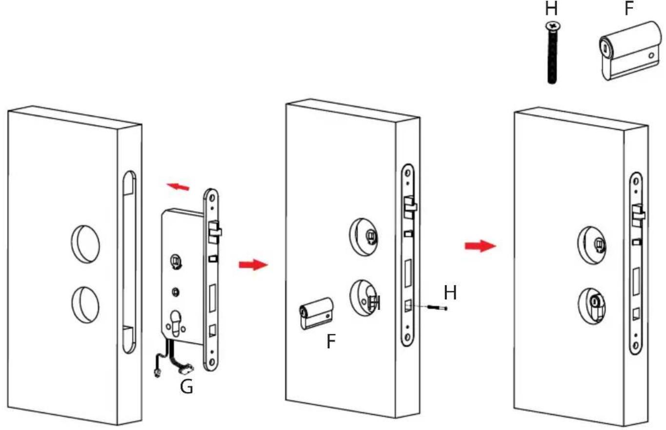 ZKTeco LH7500 - Remove the mortise latch plate - 2
