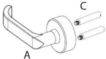 ZKTeco LH7500 - Install the coil spring and screw the stud - 4