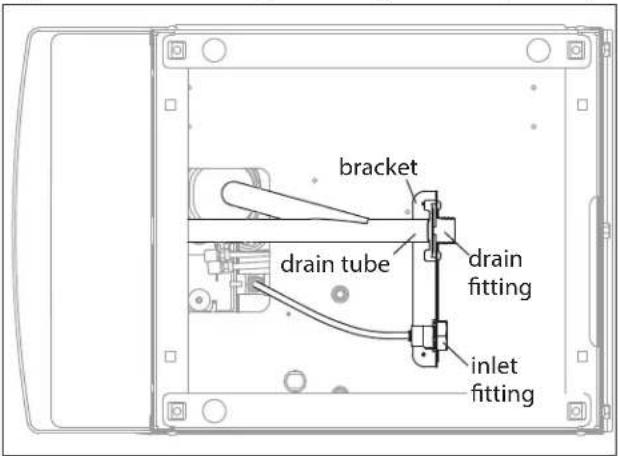 bracket drain tube drain fitting inlet fitting