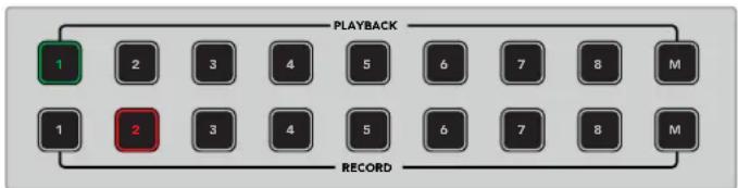 PLAYBACK 1 2 3 4 5 6 7 8 M 1 2 3 4 5 6 7 8 M RECORD