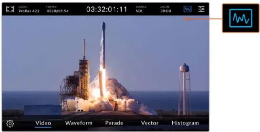 CODE: ProRes 422 FORMAT: 4320p59.94 03:32:01:11 SOURCE: SDI GALME: 30:00 Video Waveform Parade Vector Histogram