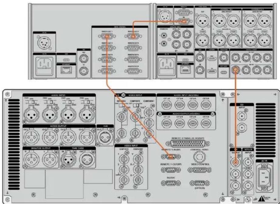 Technical diagram of an audio output and audio control panel with labeled components and wiring connections
