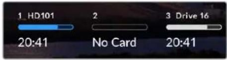 1. HD101 20:41 2 No Card 3 Drive 16 20:41