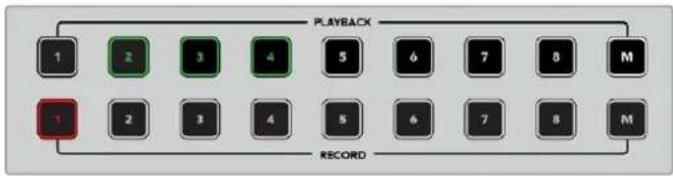 PLAYBACK 1 2 3 4 5 6 7 8 M 1 2 3 4 5 6 7 8 M RECORD
