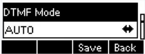 DTMF Mode AUTO Save Back