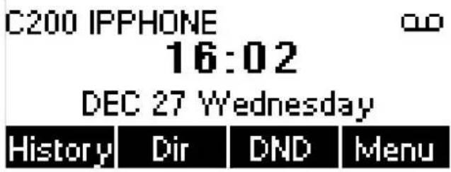C200 IPPHONE 16:02 DEC 27 Wednesday History Dir DND Menu
