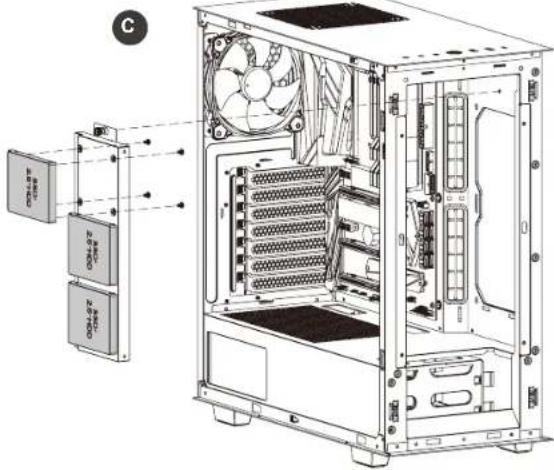 THERMALTAKE V350 TG ARGB Air - 2.5" HDD Installation - 7