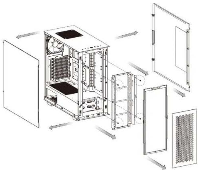 THERMALTAKE V350 TG ARGB Air - Remove Components - 2