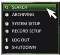 SEARCH ARCHIVING SYSTEM SETUP RECORD SETUP LOG OUT SHUTDOWN