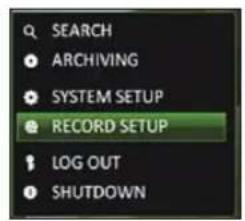 SEARCH ARCHIVING SYSTEM SETUP RECORD SETUP LOG OUT SHUTDOWN