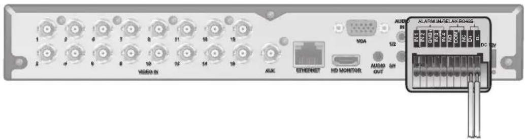 1 2 3 4 5 6 7 8 9 10 11 12 13 14 15 16 17 18 19 20 VIDEO IN AUDIO ETHERNET HD MONITOR AUDIO OUT MGA 1/22 AUDIO IN ALARM IN/DELAY/R4485 R1 1 R2 2 GND 3 N0 4 ND 5 DC 6 DC 7 DC 8 DC 9 DC 10 DC 11 DC 12 DC 13 DC 14 DC 15 DC 16 DC 17 DC 18 DC 19 DC 20