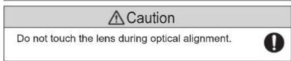 Caution Do not touch the lens during optical alignment.