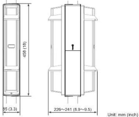 458 (18) 85 (3.3) 226~241 (8.9~9.5) Unit: mm (inch)