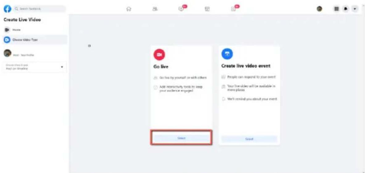 Create Live Video Home Choose Video Type Word - Your Profile Create where to post Post on Streaming Go live Go live by yourself or with others Add inactivity tool to keep your audience engaged Select Create live video event People can impart to your event Your live video will be available in more places We'll remind you about your event Select
