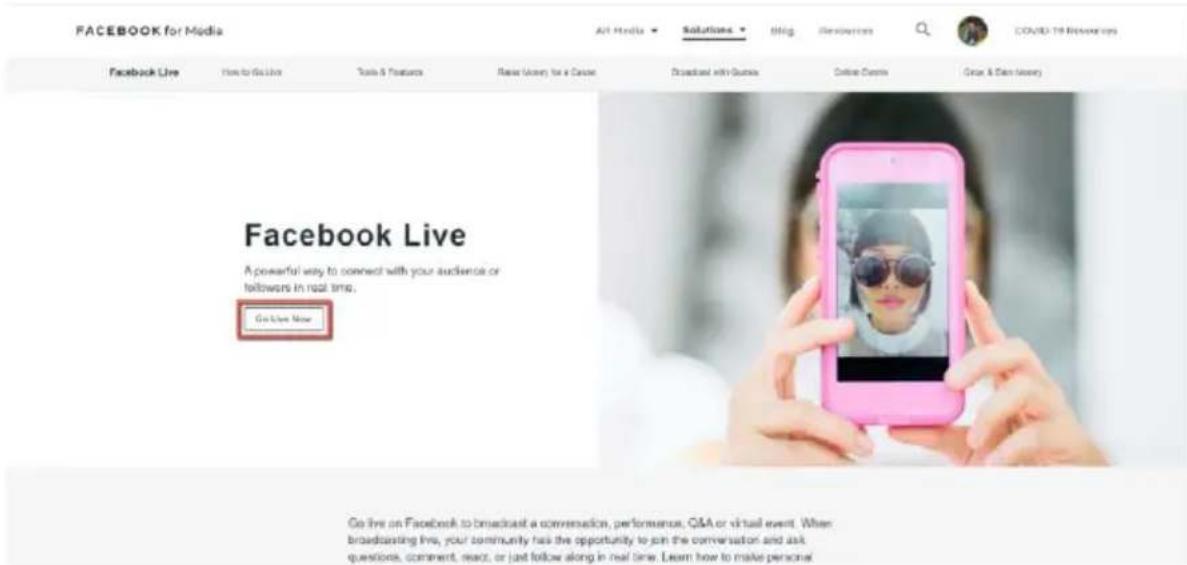 FACEBOOK for Media Air Media Solutions Blog Resources COVID-19 Resources Facebook Live How to Get Live Tools & Features Raise Money for a Cause Broadcast with Quote Online Quote Gear & Den Money Facebook Live A powerful way to connect with your audience or followers in real time. Go live Now Go live on Facebook to broadcast a conversation, performance, C&A or virtual event. When broadcasting live, your community has the opportunity to join the conversation and ask questions, comment, react, or just follow along in real time. Learn how to make personal