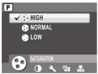 P ✓ HIGH NORMAL LOW SATURATION