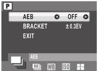 P AEB OFF BRACKET ±0.3EV EXIT AEB M WB ISO