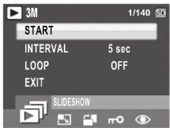 3M 1/140 SD START INTERVAL 5 sec LOOP OFF EXIT SLIDESHOW