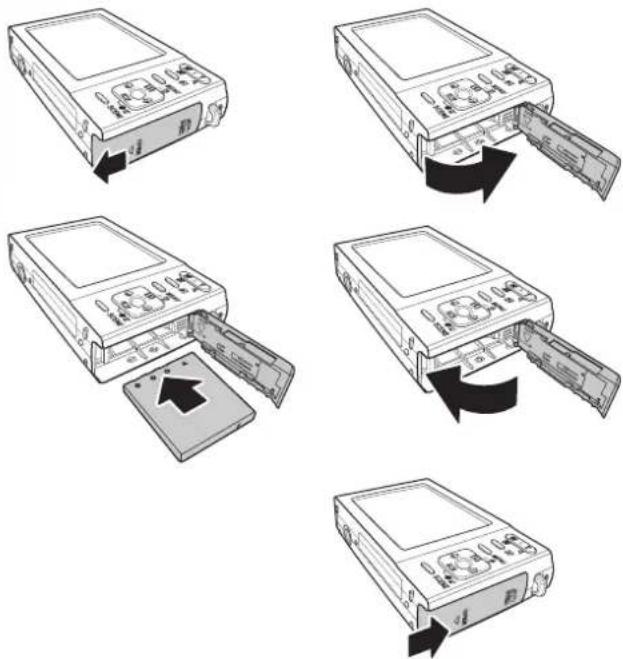 SANYO VPC-E1090 - Inserting the Battery - 1