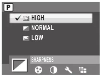 P ✓ HIGH NORMAL LOW SHARPNESS