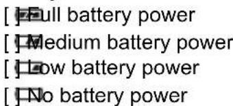 [Full battery power Medium battery power low battery power No battery power