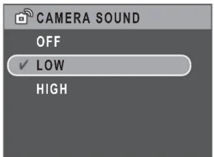 CAMERA SOUND OFF ✓ LOW HIGH