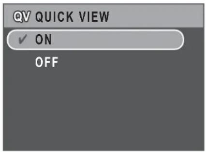 QV QUICK VIEW ✓ ON OFF